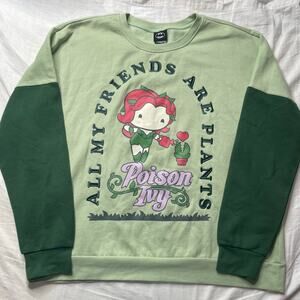 DC Comics Batman Poison Ivy Chibi Plant Friends Crewneck Sweatshirt 2X Cotton